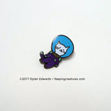 Feeping Creature Space Kitty Enamel Pin by Dylan Edwards