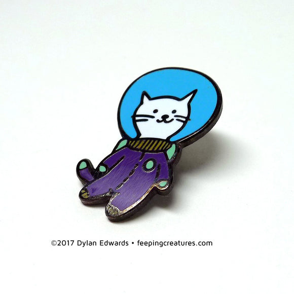 Feeping Creature Space Kitty Enamel Pin by Dylan Edwards