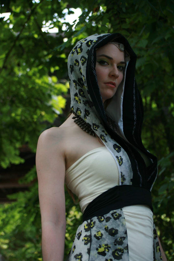 Hooded Dress | Yellow Leopard | by Katdog Couture