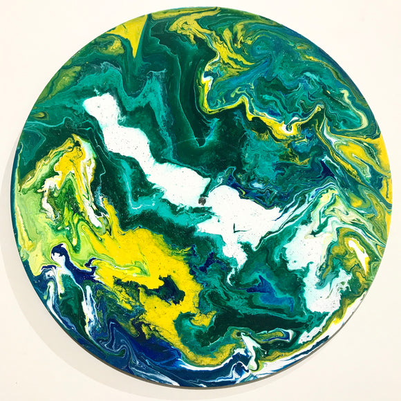 Green Pour| Record Art by Cassandra Edwards