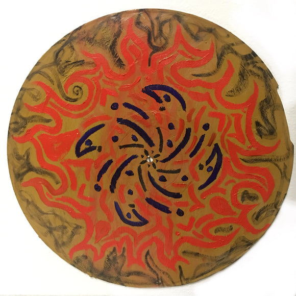 Orange Mandala | Painted Vinyl Record by Exist Vibrantly