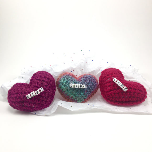 Love Life - Crochet Hearts - TeamLoveLife Donation