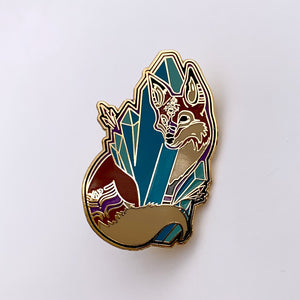 "Foxy Crystals" enamel pin | by Brittany Monster
