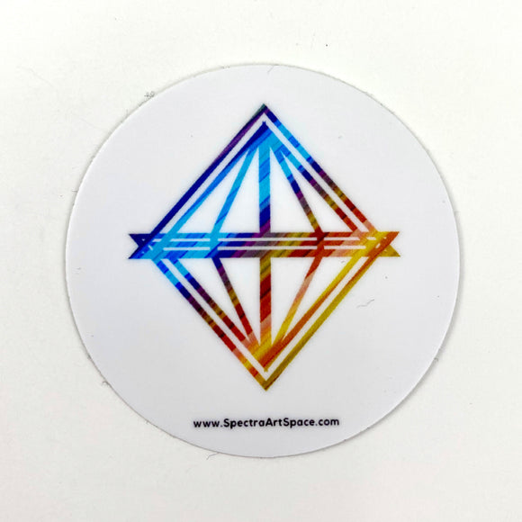 “Spectra Logo Sticker - White Circle”| By: Spectra Art Space