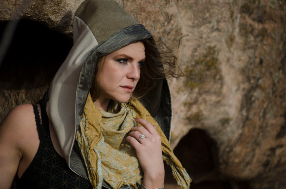Reversible Hood | Brown Gold and Tan | by Katdog Couture