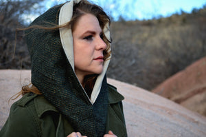 Reversible Hood | Knit and Tan | by Katdog Couture